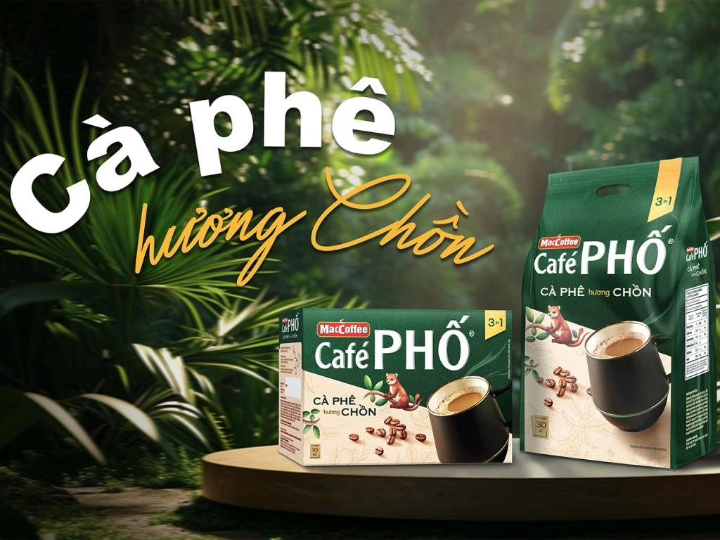 Cà phê MacCoffee Café Phố 3 in 1 hương chồn