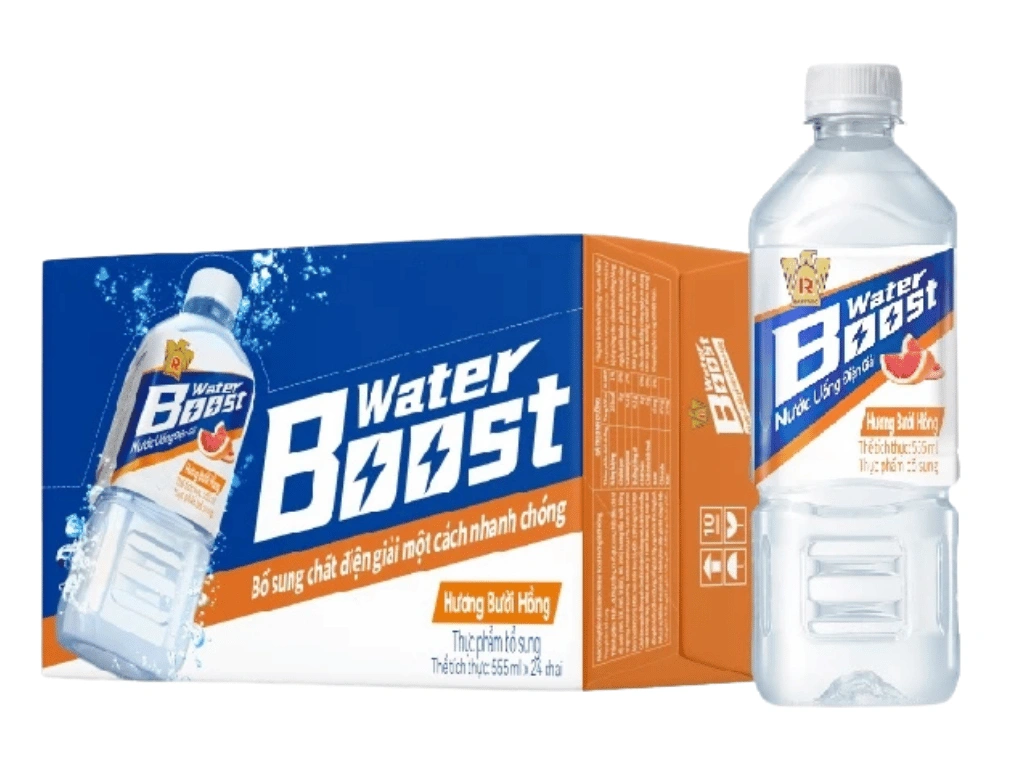 Nước uống điện giải Waterboost hương bưởi hồng